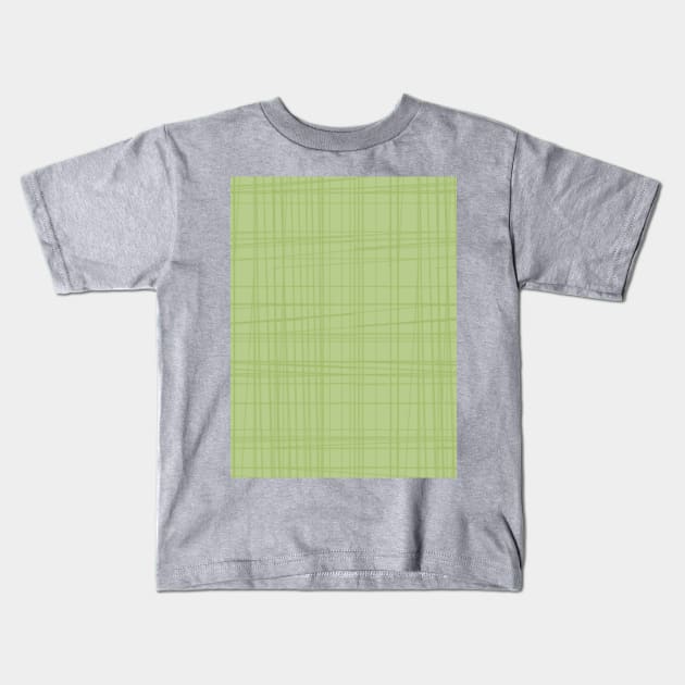 Crosshatch Thatch Mid Mod Sisal Bamboo Retro Vintage Print Sage Kids T-Shirt by Shayna